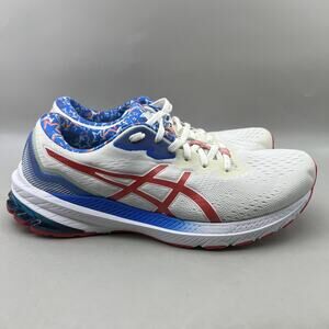 Asics GT-1000 11 Running Shoes Women Size 10 White Red Stars Comfort Sneakers